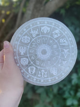 Load image into Gallery viewer, Zodiac Wheel Selenite Charging Plate